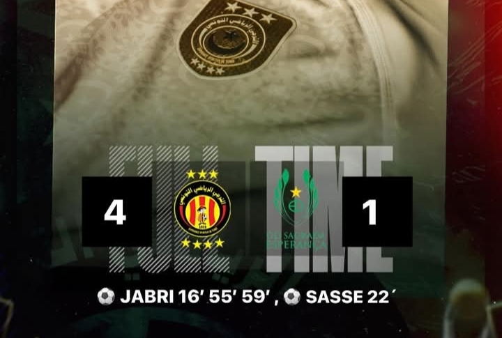 L’Espérance de Tunis écrase Sagrada Esperança 4-1 grâce à un triplé de Jabri 