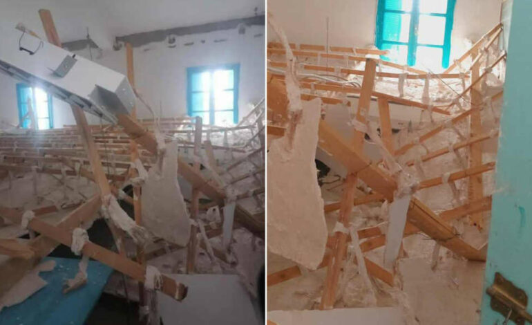 Beja-Lycée de l’Ere Nouvelle de Tibar : un faux plafond d’une salle de classe s’effondre sans causer de dégâts humains